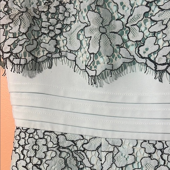 Elegant Lace Overlay Dress Turquoise Mint - Picture 3 of 16